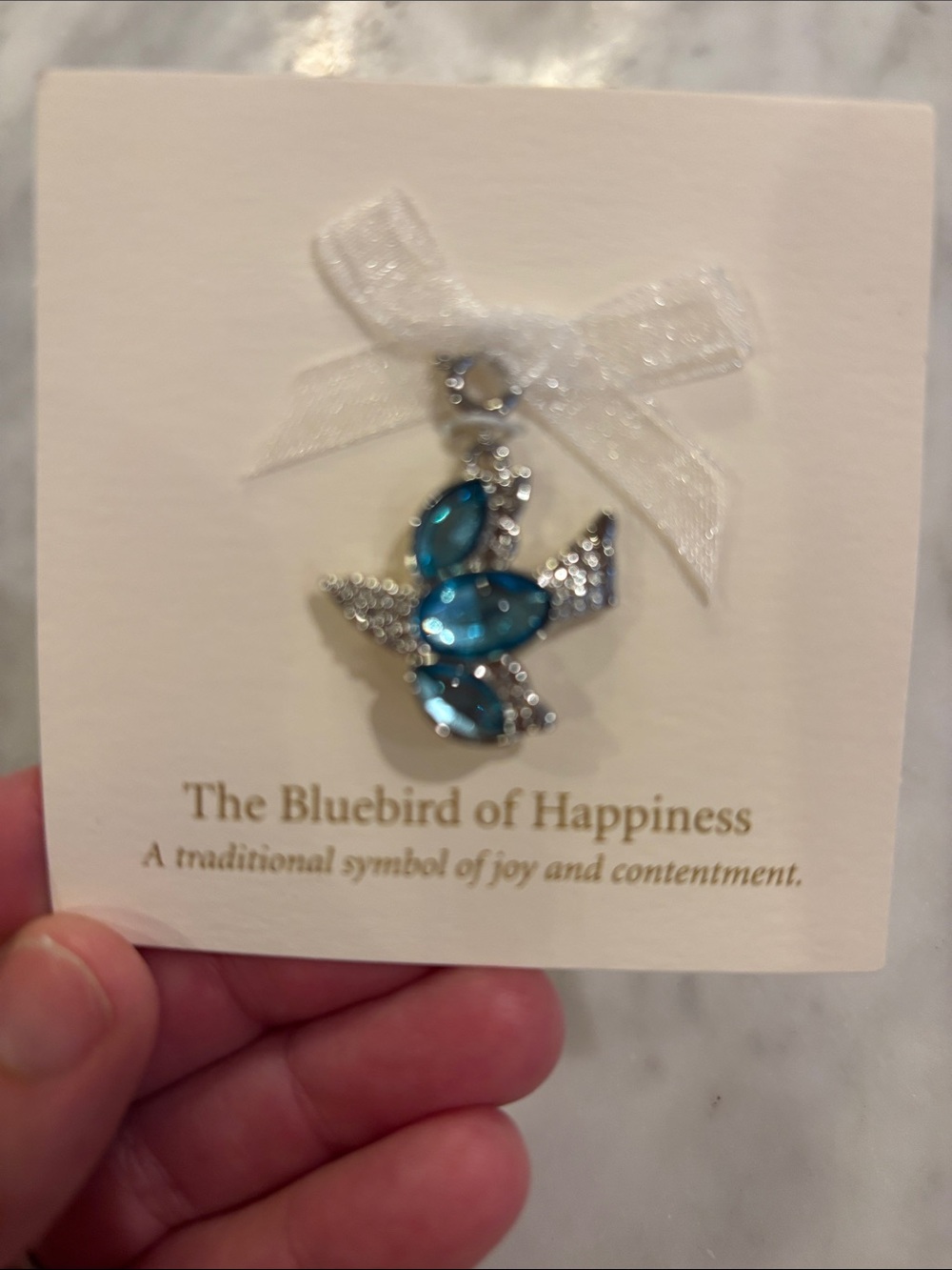 Hallmark Blue Crystal Bluebird Pendant - Picture 4 of 4